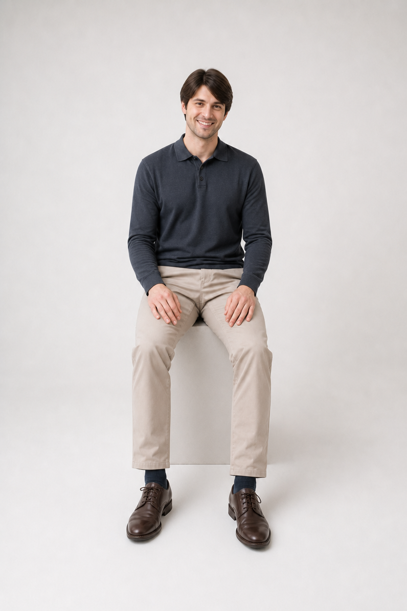 Casual Seated Cross — step 1